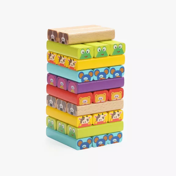 Montessori állatos jenga torony TOPBRIGHT