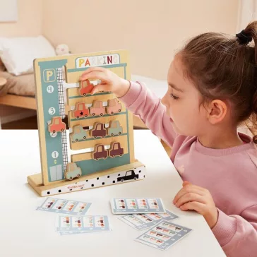   Parkolási feladványok fa logikai montessori játék TOPBRIGHT