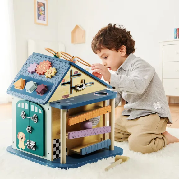 Montessori matató házikó 12 tevékenységgel és fényekkel TOPBRIGHT