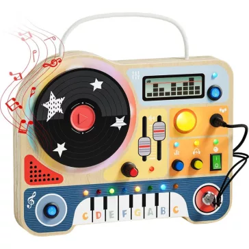  Montessori interaktív DJ pult játéktábla fényekkel és hangokkal TOPBRIGHT