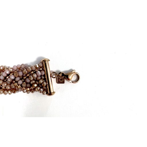 Victoria Rózsaszín gyöngyös rose gold színű karkötő