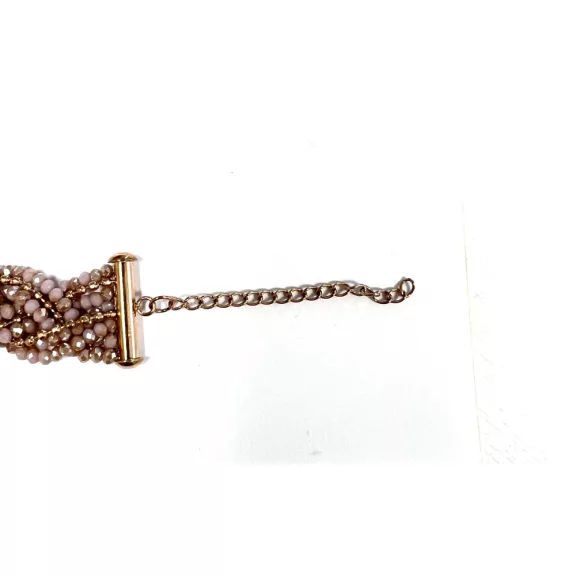 Victoria Rózsaszín gyöngyös rose gold színű karkötő
