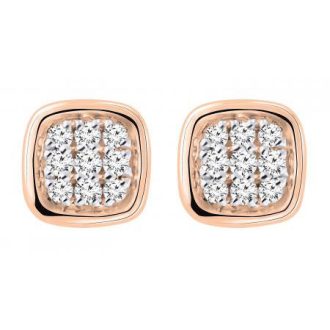 Victoria Rose gold színű fehér köves fülbevaló