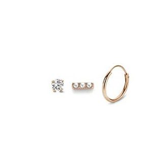 Victoria Rose gold színű fülbevaló 3 db-os