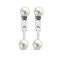 Victoria Ezüst színű fehér gyöngyös fülbevaló