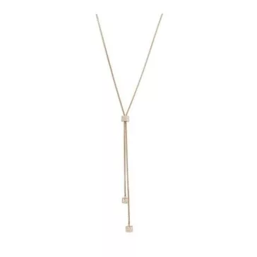 Victoria Rose gold színű fehér köves kocka nyaklánc
