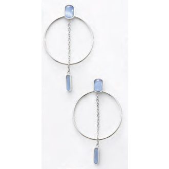 Victoria Ezüst színű kék köves karika fülbevaló