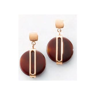 Victoria Rose gold színű barna mintás fülbevaló