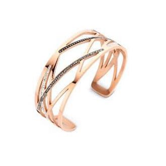 Victoria Rose gold színű fekete, fehér köves karkötő