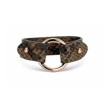 Victoria Rose gold színű barna mintás bőr karkötő