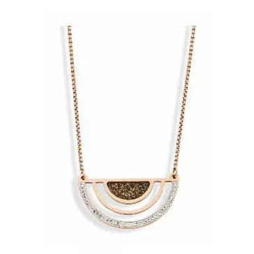Victoria Rose gold színű fekete, fehér köves nyaklánc