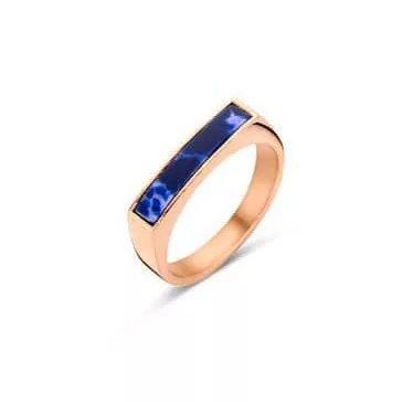 Victoria Rose gold színű kék mintás gyűrű