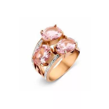   Victoria Rose gold színű fehér, rózsaszín köves gyűrű