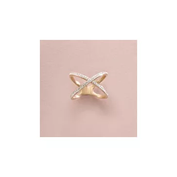 Victoria Rose gold színű fehér köves gyűrű