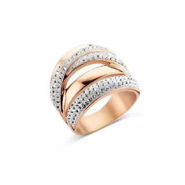 Victoria Rose gold színű fehér köves gyűrű