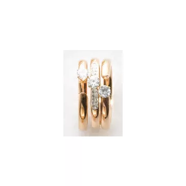 Victoria Rose gold színű fehér köves 3-as gyűrű szett