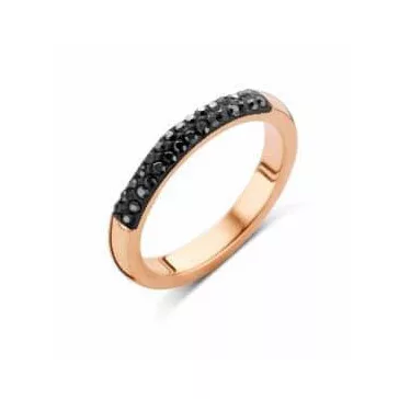 Victoria Rose gold színű fekete köves gyűrű