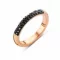 Victoria Rose gold színű fekete köves gyűrű