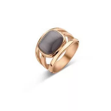 Victoria Rose gold színű fekete köves gyűrű