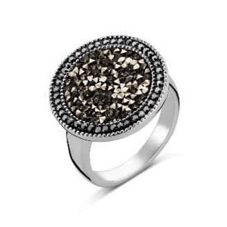 Victoria Ezüst színű fekete köves gyűrű