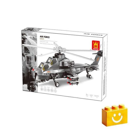 WANGE 4002 - Katonai helikopter építőjáték - 100% kompatibilis minden más kedvelt márkával