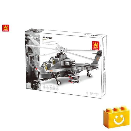WANGE 4002 - Katonai helikopter építőjáték - 100% kompatibilis minden más kedvelt márkával