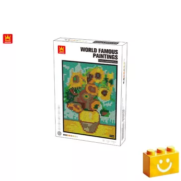   WANGE 5122 - Van Gogh napraforgói építőjáték - 100% kompatibilis minden más kedvelt márkával