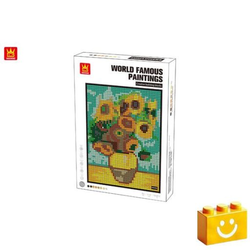 WANGE 5122 - Van Gogh napraforgói építőjáték - 100% kompatibilis minden más kedvelt márkával