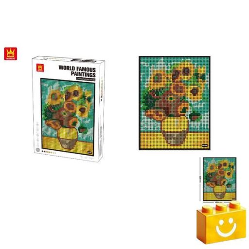 WANGE 5122 - Van Gogh napraforgói építőjáték - 100% kompatibilis minden más kedvelt márkával