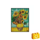 WANGE 5122 - Van Gogh napraforgói építőjáték - 100% kompatibilis minden más kedvelt márkával WANGE 5122 - Van Gogh napraforgói építőjáték - 100% kompatibilis minden más kedvelt márkával