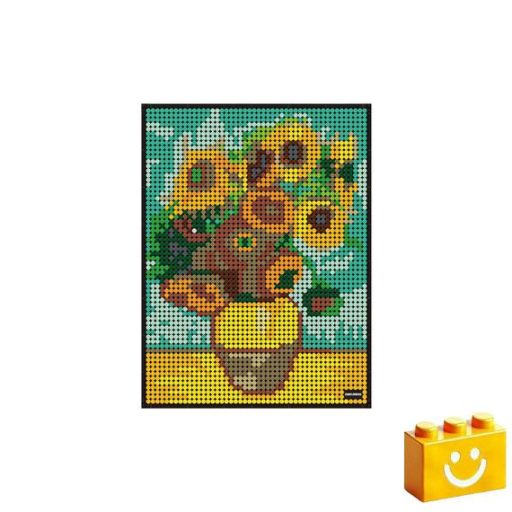 WANGE 5122 - Van Gogh napraforgói építőjáték - 100% kompatibilis minden más kedvelt márkával