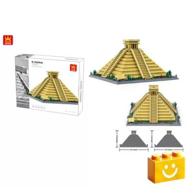   WANGE 6225 - El Castillo Kukulkán – Mexikó építőjáték - 100% kompatibilis minden más kedvelt márkával