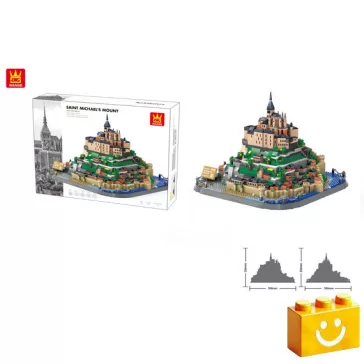   WANGE 6233 - Mont-Saint-Michel – Normandia, Franciaország építőjáték - 100% kompatibilis minden más kedvelt márkával