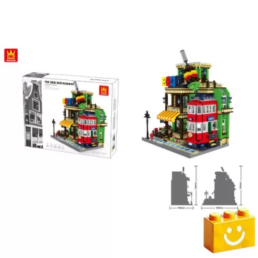   WANGE 6313 - BBQ étterem – Párizs, Franciaország építőjáték - 100% kompatibilis minden más kedvelt márkával