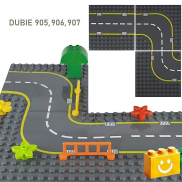  WANGE 906 | építőjáték alaplap nagy méretű kockákhoz - 100% kompatibilis minden más kedvelt márka nagy méretű kockáival | 12x12 - út kanyar